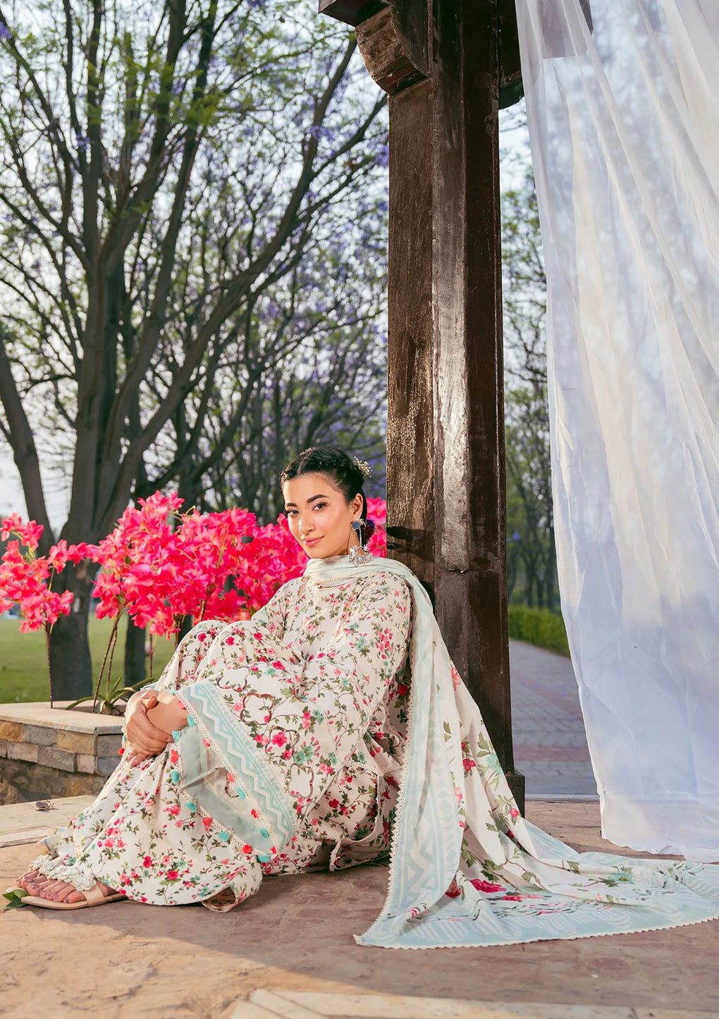 Elaf Premium | Prints 25 | EPS-3B DAY BLOOM-Brand:Elaf Premium-Type:Ladies Clothes-Ivory-Lawn-House of Maryam- Buy in UK, USA