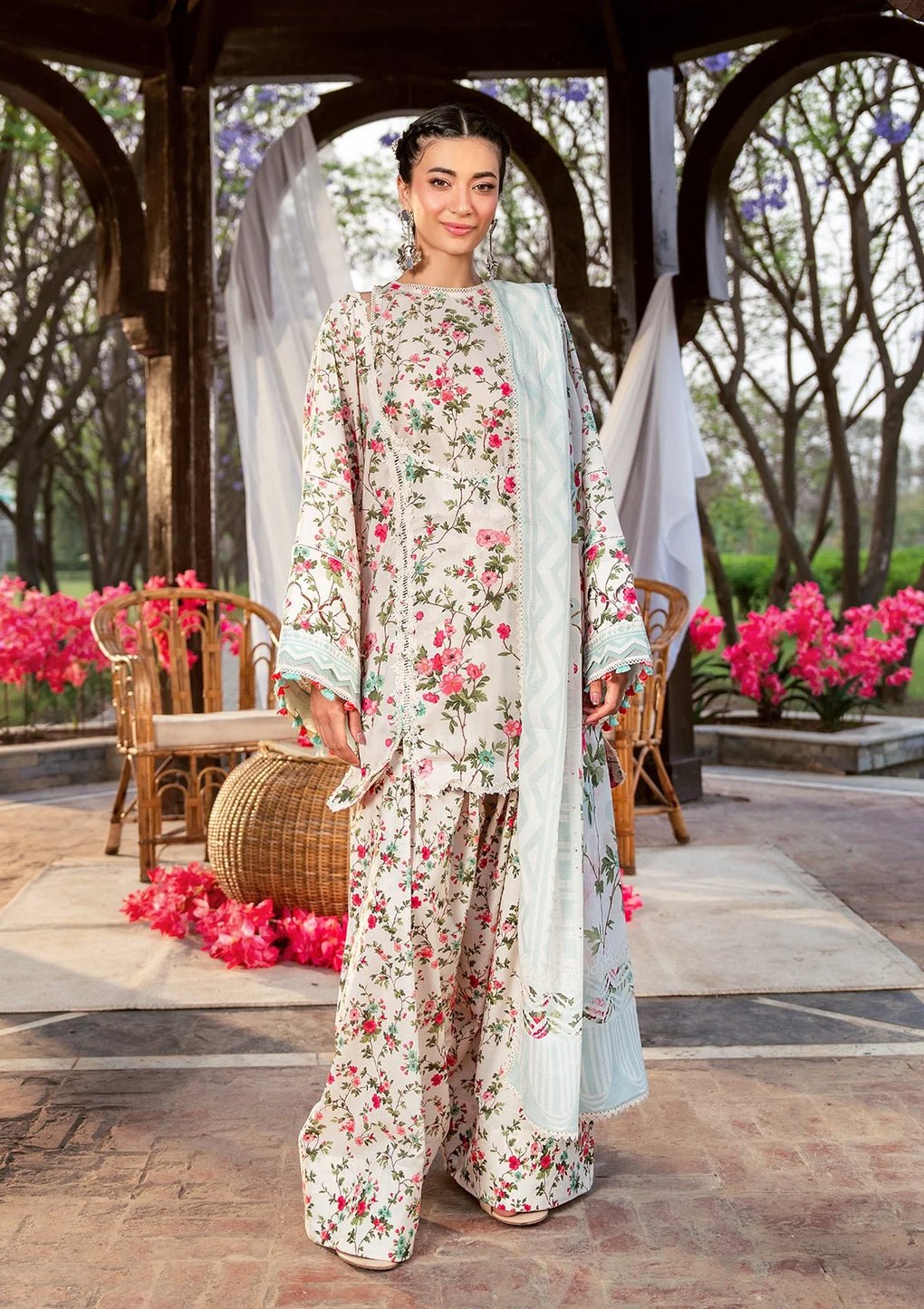 Elaf Premium | Prints 25 | EPS-3B DAY BLOOM-Brand:Elaf Premium-Type:Ladies Clothes-Ivory-Lawn-House of Maryam- Buy in UK, USA