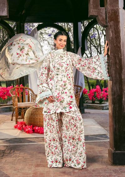 Elaf Premium | Prints 25 | EPS-3B DAY BLOOM-Brand:Elaf Premium-Type:Ladies Clothes-Ivory-Lawn-House of Maryam- Buy in UK, USA