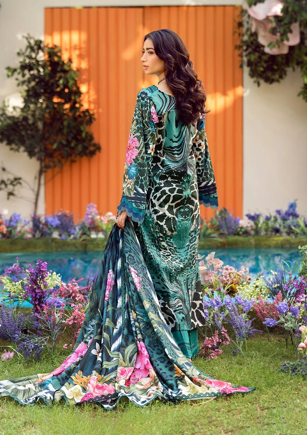 Elaf Premium | Prints 25 | EPS-4A SABLE LUXE-Brand:Elaf Premium-Type:Ladies Clothes-Dark Teal-Lawn-House of Maryam- Buy in UK, USA