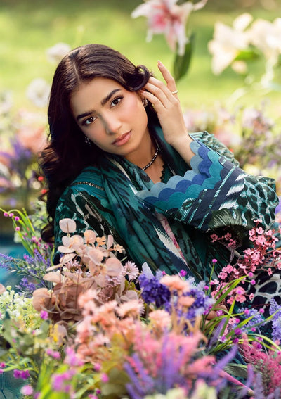 Elaf Premium | Prints 25 | EPS-4A SABLE LUXE-Brand:Elaf Premium-Type:Ladies Clothes-Dark Teal-Lawn-House of Maryam- Buy in UK, USA