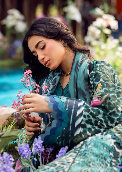 Elaf Premium | Prints 25 | EPS-4A SABLE LUXE-Brand:Elaf Premium-Type:Ladies Clothes-Dark Teal-Lawn-House of Maryam- Buy in UK, USA