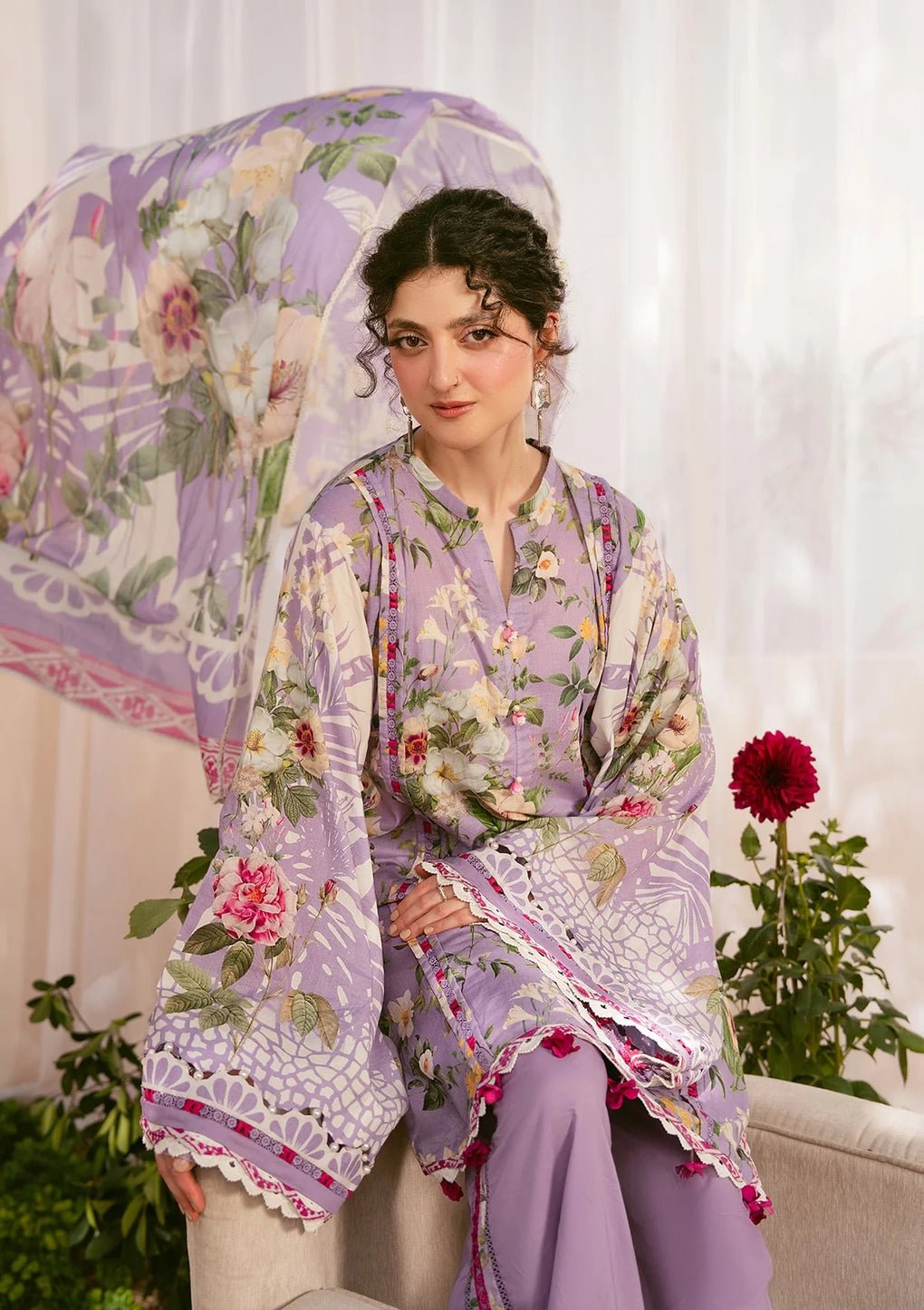 Elaf Premium | Prints 25 | EPS-5B LILABELLE-Brand:Elaf Premium-Type:Ladies Clothes-Lilac-Lawn-House of Maryam- Buy in UK, USA