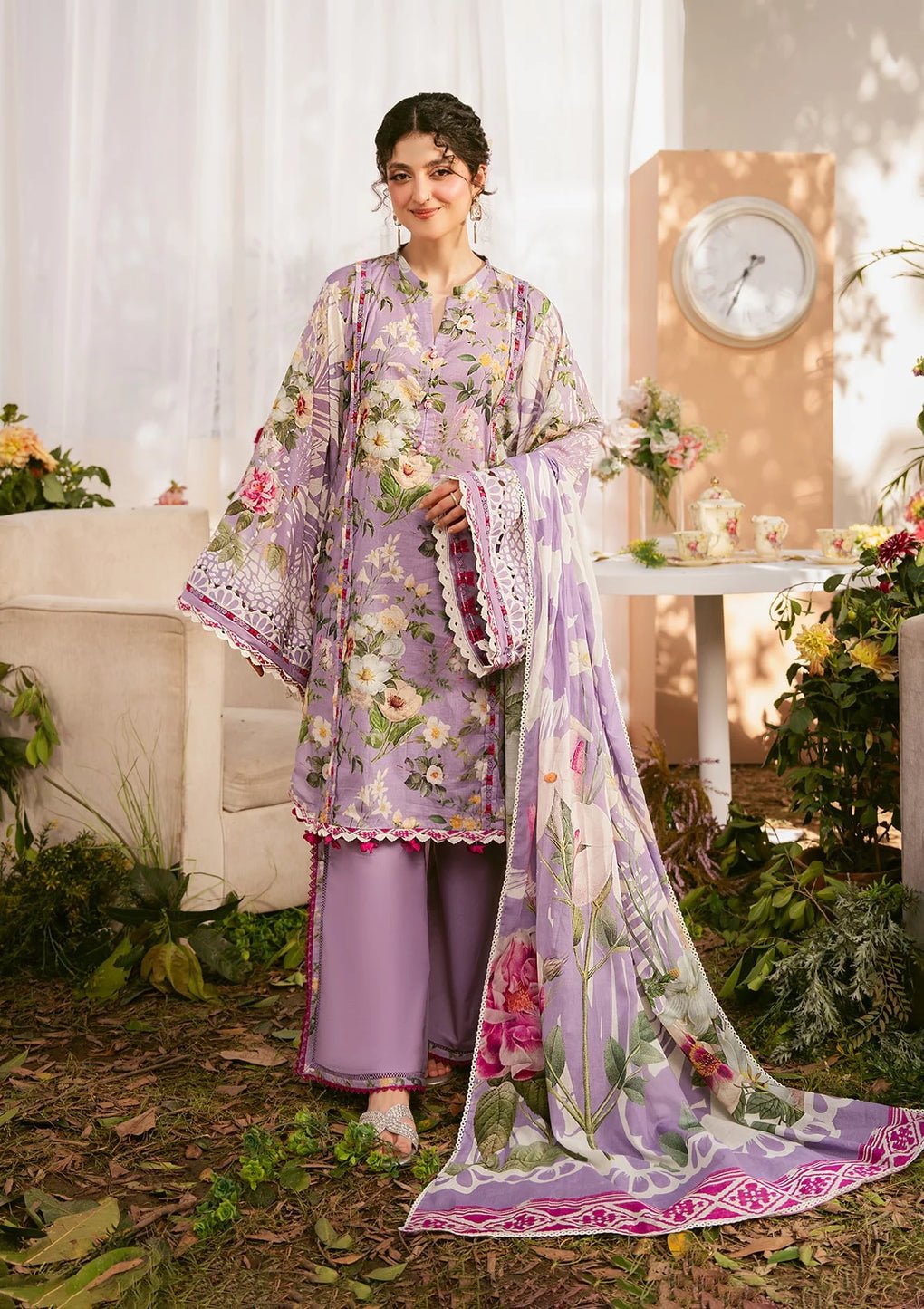 Elaf Premium | Prints 25 | EPS-5B LILABELLE-Brand:Elaf Premium-Type:Ladies Clothes-Lilac-Lawn-House of Maryam- Buy in UK, USA