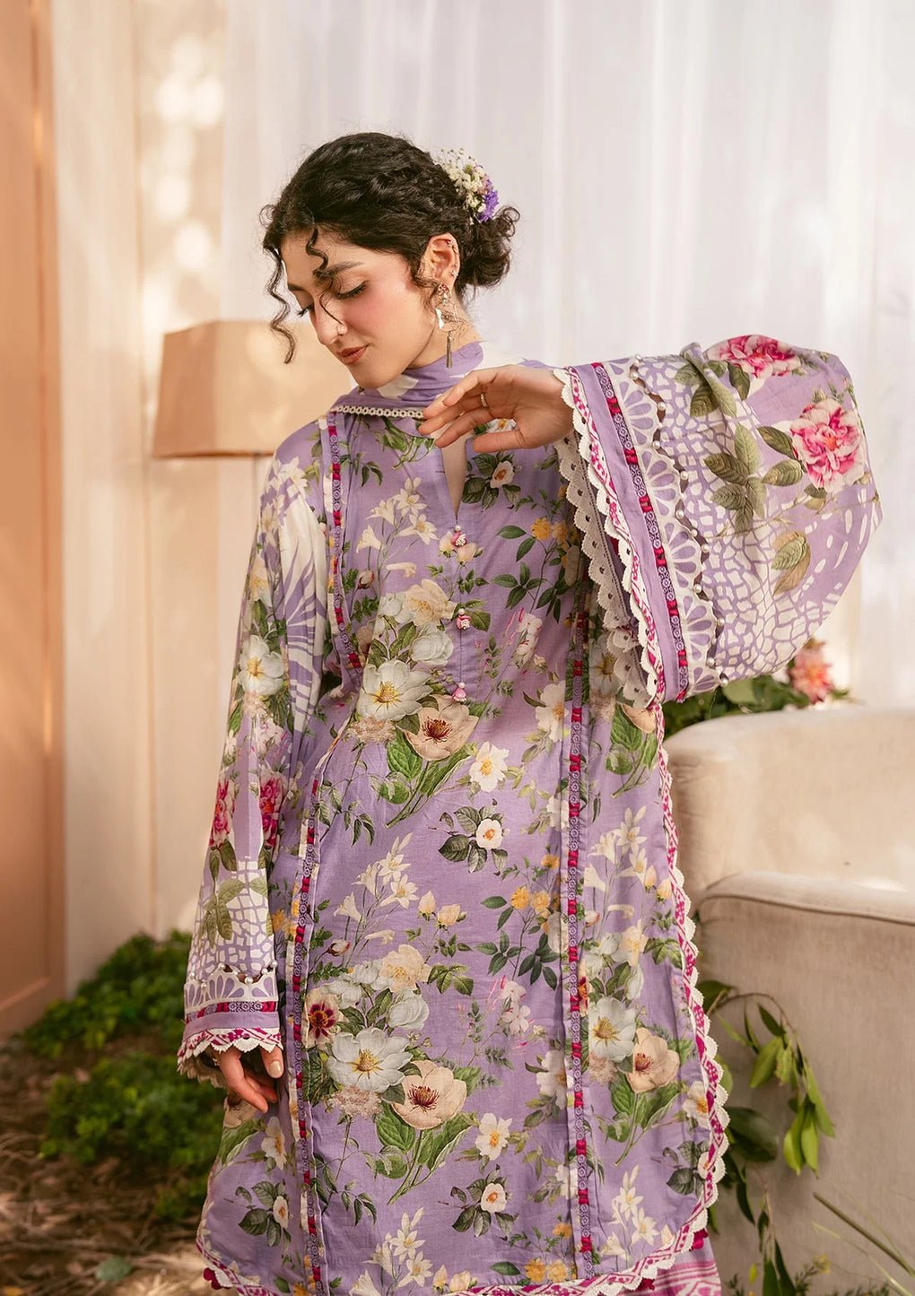 Elaf Premium | Prints 25 | EPS-5B LILABELLE-Brand:Elaf Premium-Type:Ladies Clothes-Lilac-Lawn-House of Maryam- Buy in UK, USA