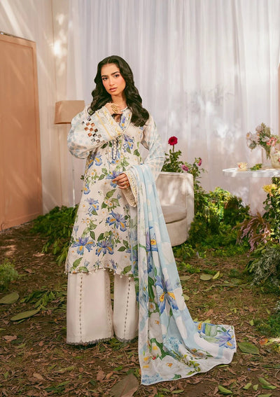 Elaf Premium | Prints 25 | EPS-6A IVORY PETALS-Brand:Elaf Premium-Type:Ladies Clothes-Beige-Lawn-House of Maryam- Buy in UK, USA