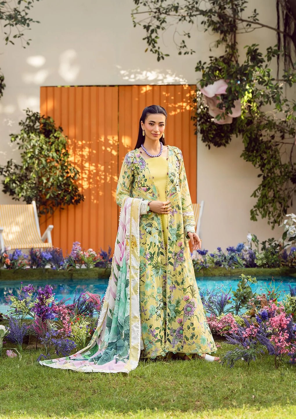 Elaf Premium | Prints 25 | EPS-7A DAISY FIELDS-Brand:Elaf Premium-Type:Ladies Clothes-Yellow-Lawn-House of Maryam- Buy in UK, USA