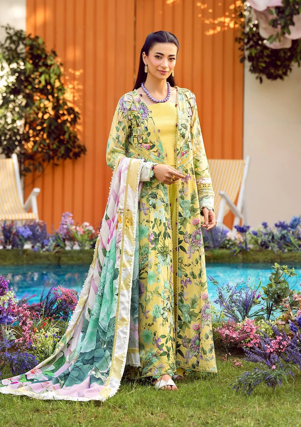 Elaf Premium | Prints 25 | EPS-7A DAISY FIELDS-Brand:Elaf Premium-Type:Ladies Clothes-Yellow-Lawn-House of Maryam- Buy in UK, USA