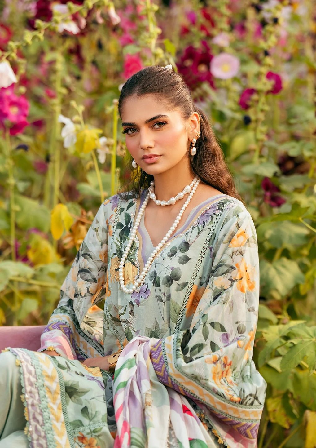 Elaf Premium | Prints 25 | EPS-7B ELARIS-Brand:Elaf Premium-Type:Ladies Clothes-Mint Green-Lawn-House of Maryam- Buy in UK, USA