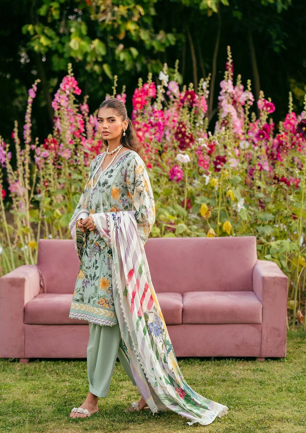 Elaf Premium | Prints 25 | EPS-7B ELARIS-Brand:Elaf Premium-Type:Ladies Clothes-Mint Green-Lawn-House of Maryam- Buy in UK, USA