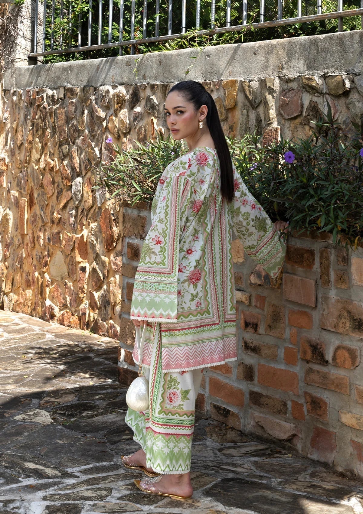 Elaf Premium | Ready to Wear 26 | EPV-10B VALENTINA-Brand:Elaf Premium-Type:Ladies Clothes-Mint Gray-Lawn-House of Maryam- Buy in UK, USA