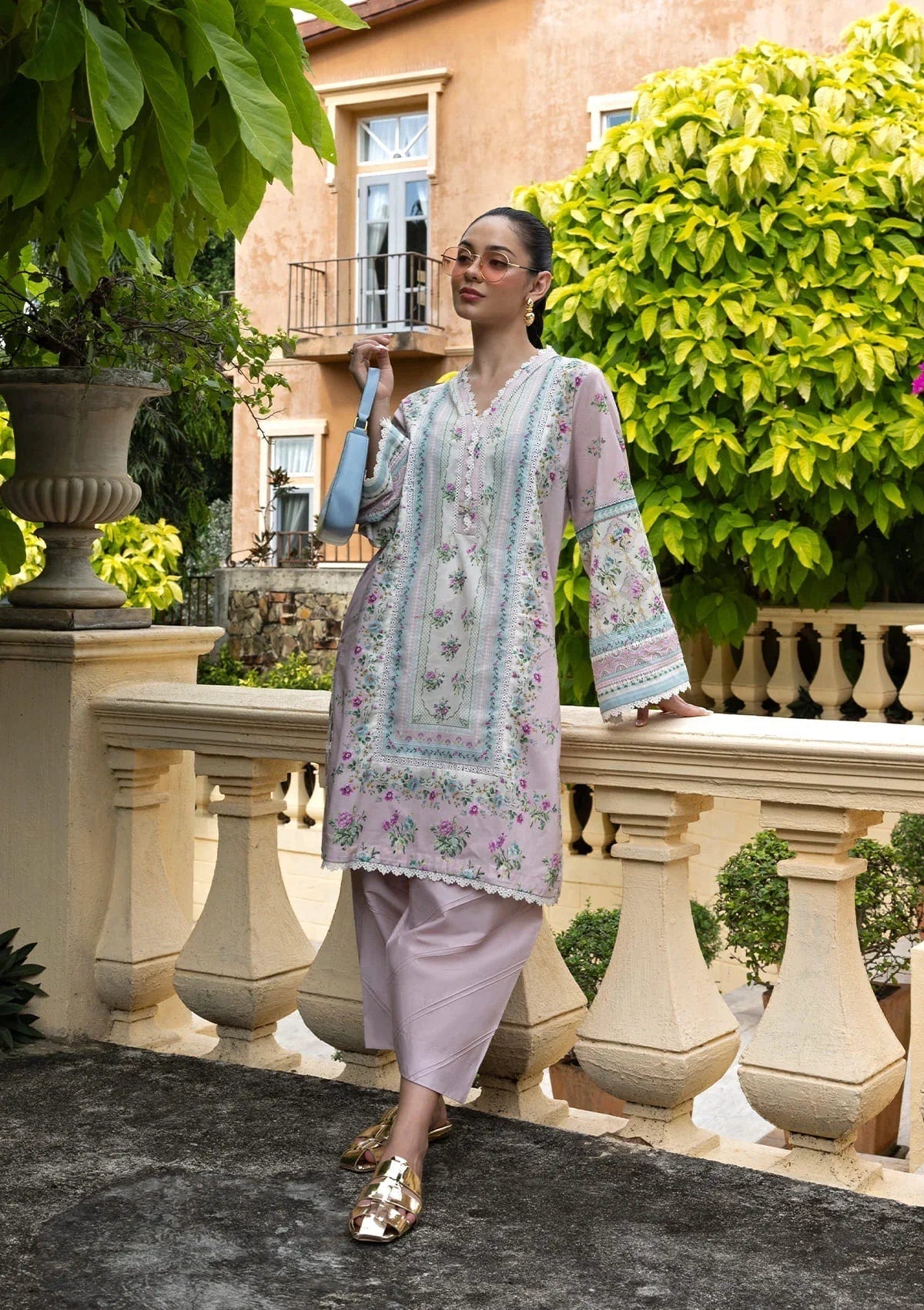 Elaf Premium | Ready to Wear 26 | EPV-1B CASA ROSA-Brand:Elaf Premium-Type:Ladies Clothes-Soft Lilac-Lawn-House of Maryam- Buy in UK, USA