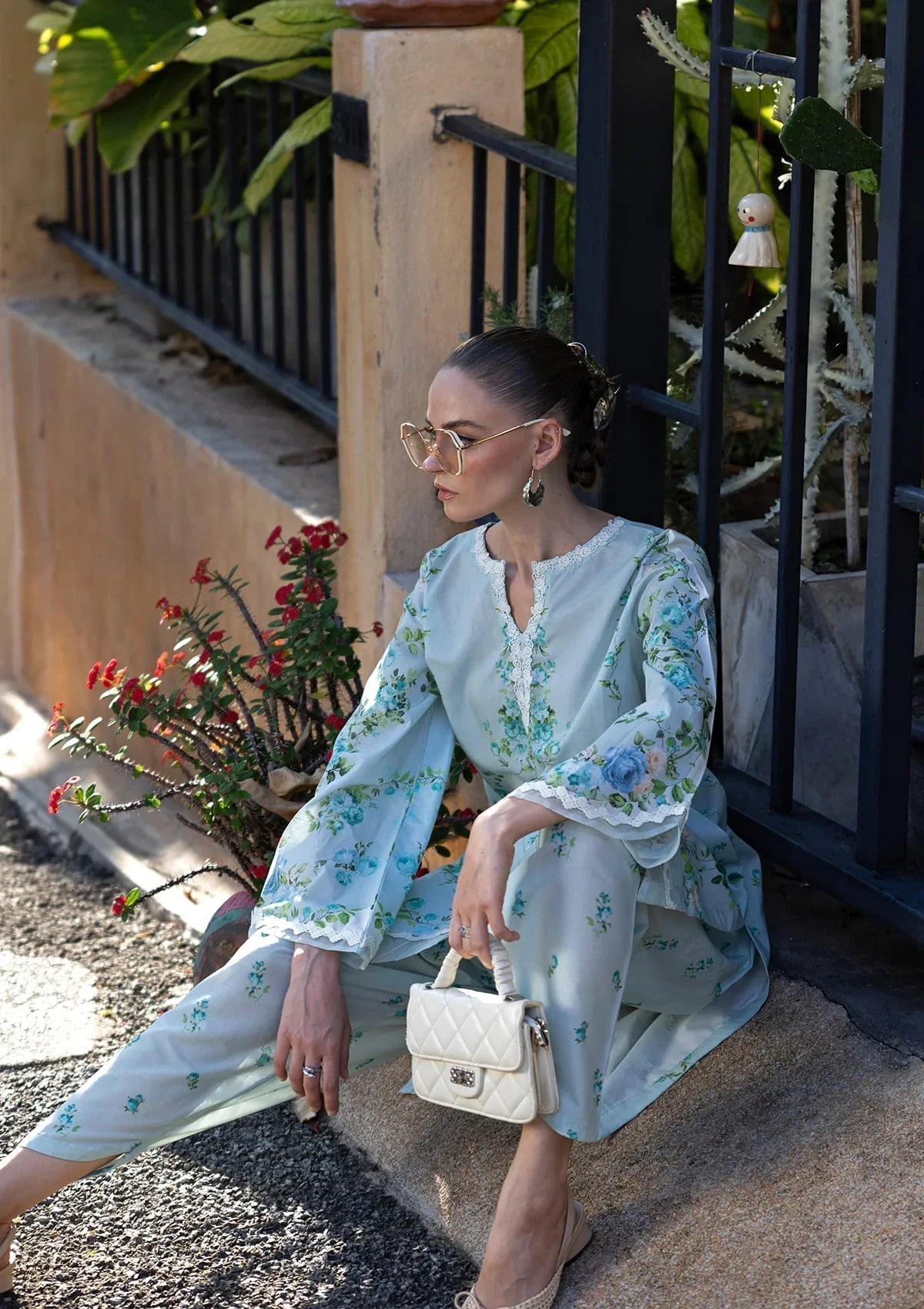 Elaf Premium | Ready to Wear 26 | EPV-3B BLUE HOUR-Brand:Elaf Premium-Type:Ladies Clothes-Ice Blue-Lawn-House of Maryam- Buy in UK, USA