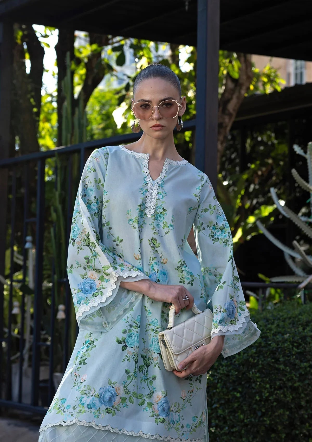 Elaf Premium | Ready to Wear 26 | EPV-3B BLUE HOUR-Brand:Elaf Premium-Type:Ladies Clothes-Ice Blue-Lawn-House of Maryam- Buy in UK, USA