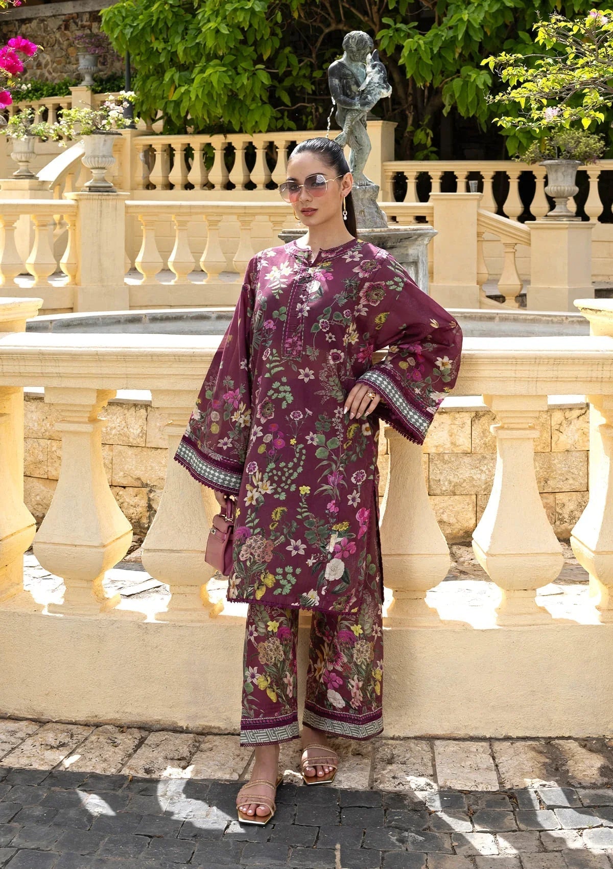 Elaf Premium | Ready to Wear 26 | EPV-4A ROSSETTO-Brand:Elaf Premium-Type:Ladies Clothes-Maroon-Lawn-House of Maryam- Buy in UK, USA
