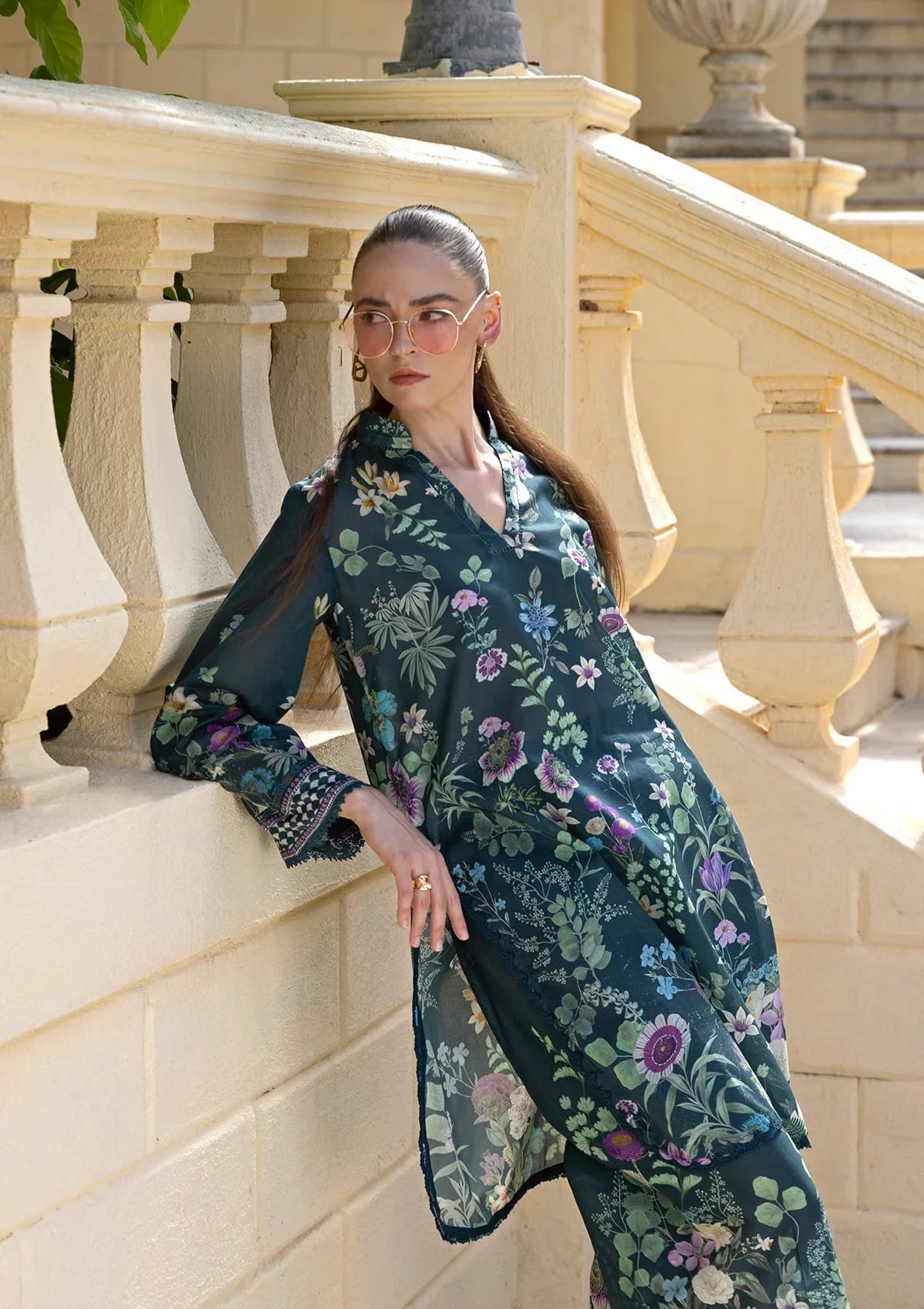 Elaf Premium | Ready to Wear 26 | EPV-4B PRETTY PLEATS-Brand:Elaf Premium-Type:Ladies Clothes-Bottle Green-Lawn-House of Maryam- Buy in UK, USA