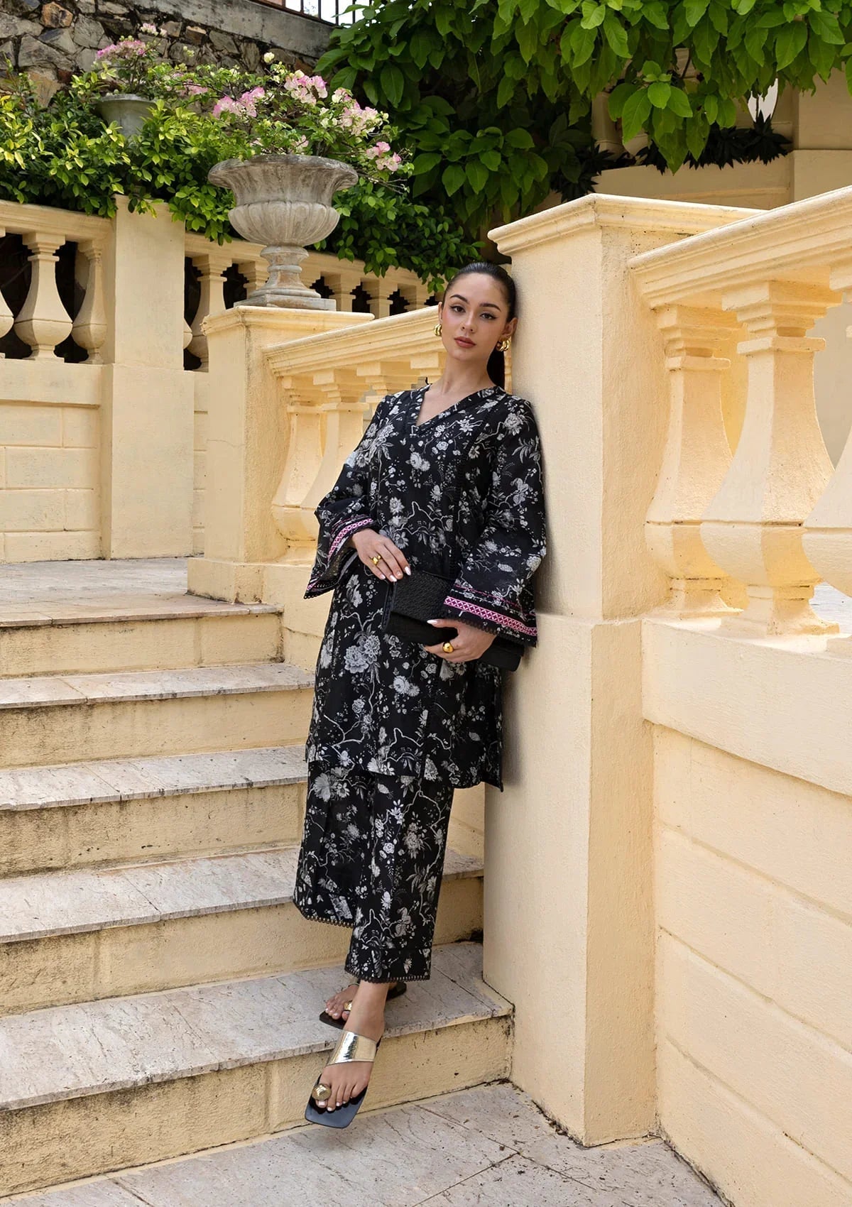 Elaf Premium | Ready to Wear 26 | EPV-7B HIGH DRAMA-Brand:Elaf Premium-Type:Ladies Clothes-Black-Lawn-House of Maryam- Buy in UK, USA