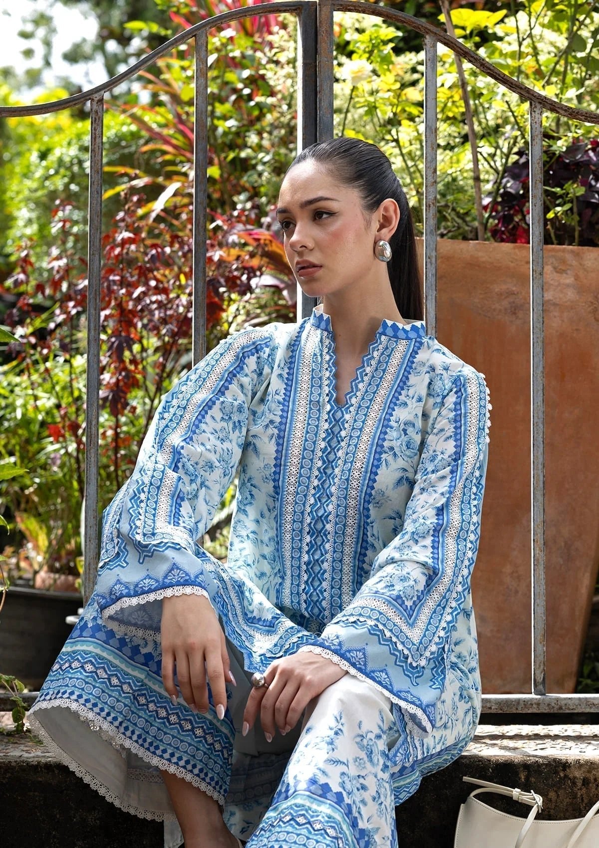 Elaf Premium | Ready to Wear 26 | EPV-8A SEA LEVEL-Brand:Elaf Premium-Type:Ladies Clothes-Sky Blue-Lawn-House of Maryam- Buy in UK, USA
