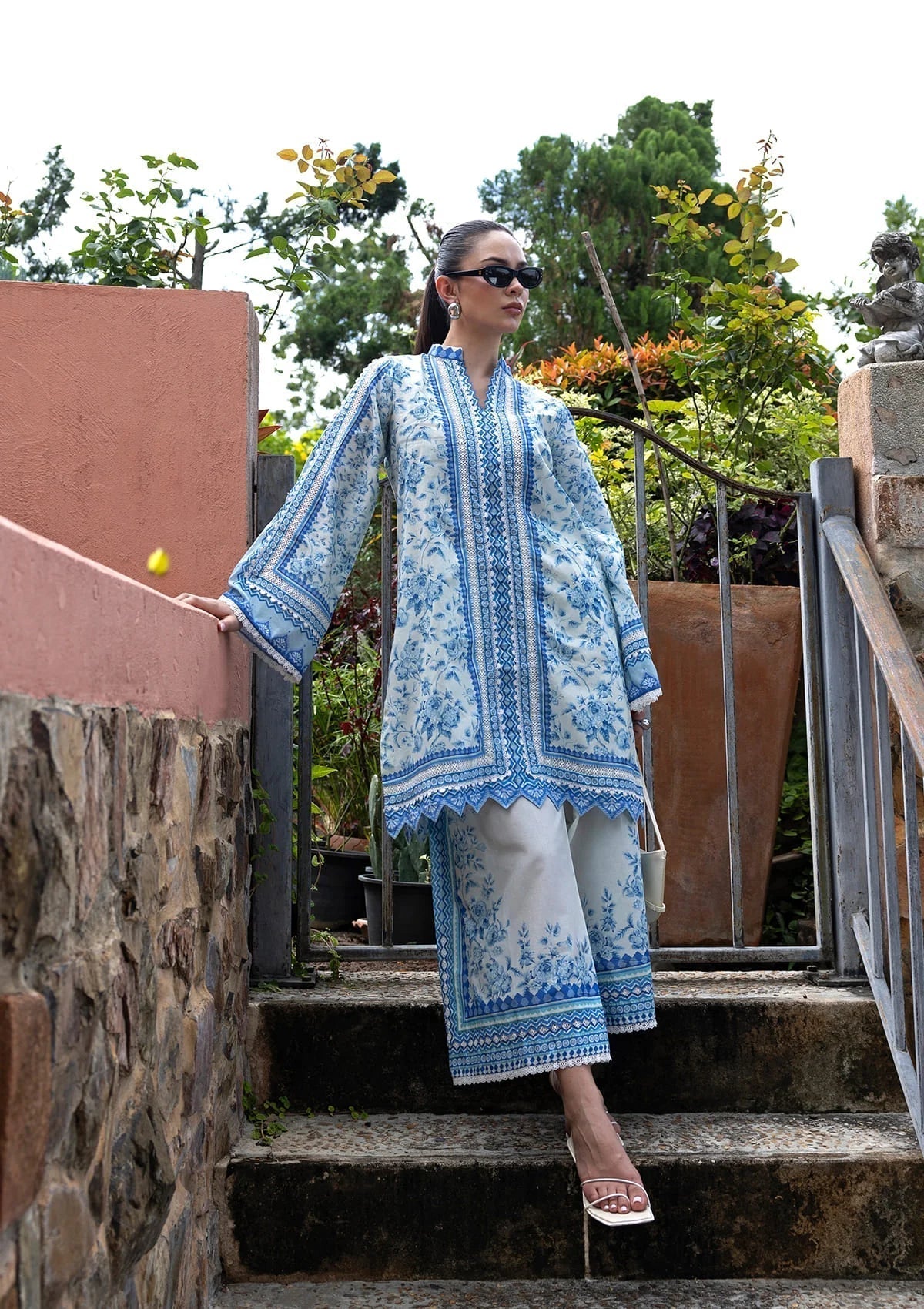 Elaf Premium | Ready to Wear 26 | EPV-8A SEA LEVEL-Brand:Elaf Premium-Type:Ladies Clothes-Sky Blue-Lawn-House of Maryam- Buy in UK, USA