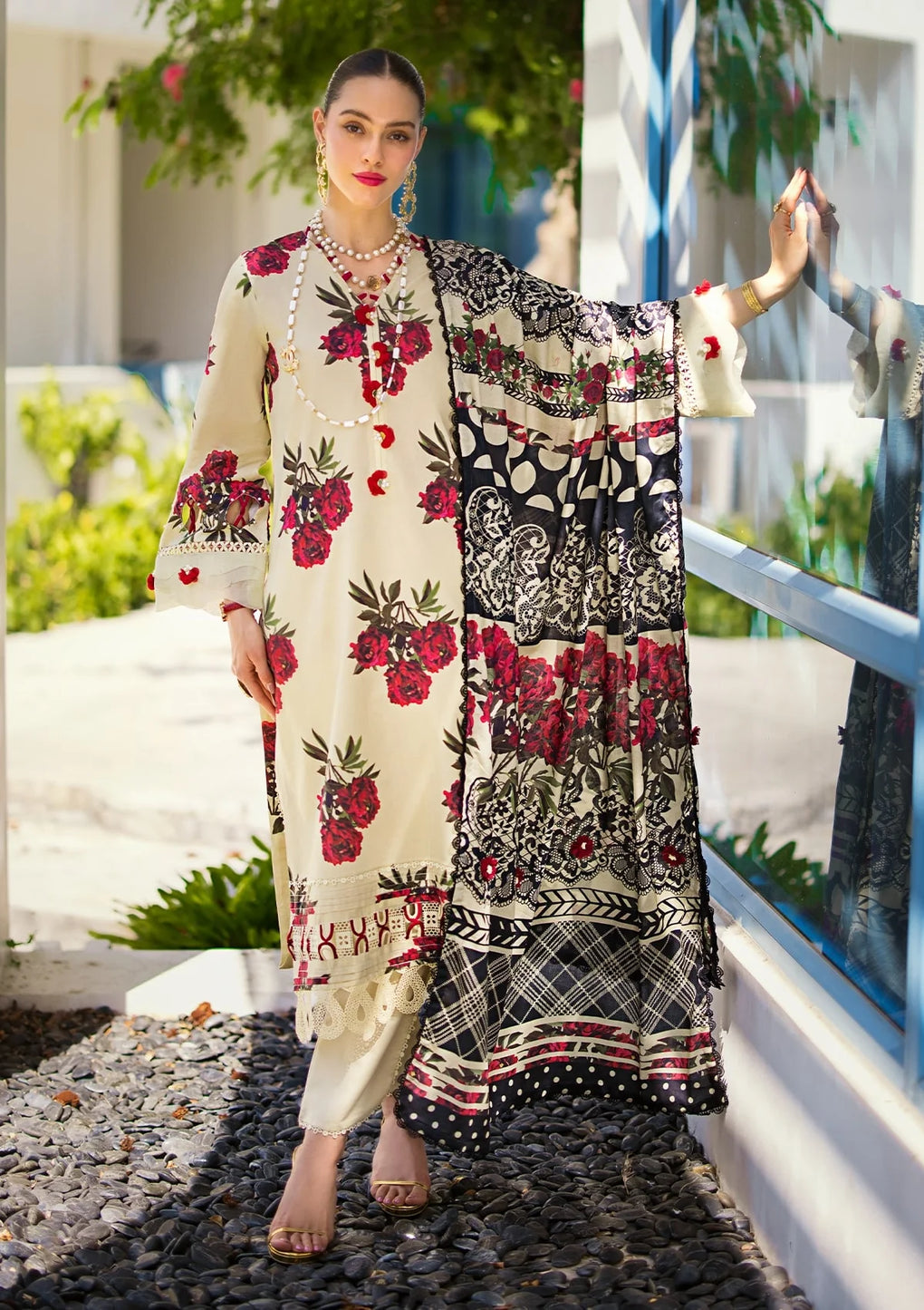 Elaf Premium | Prints Collection 2024 | EOP-03A SWAN -  Elaf Premium Formal - Original Designer Dress - House of Maryam