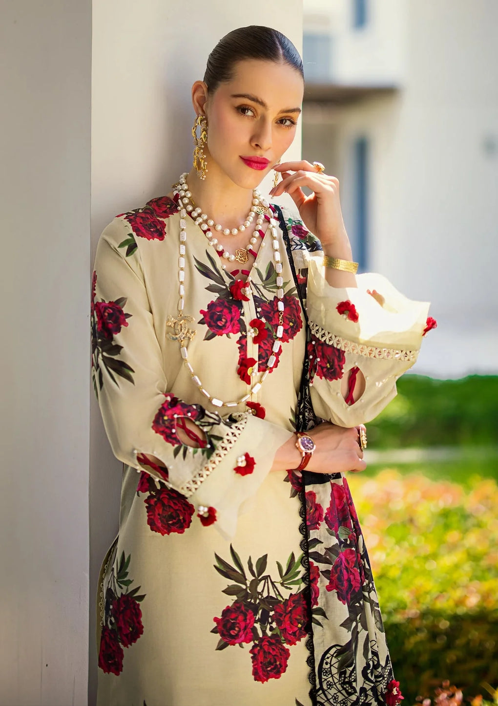 Elaf Premium | Prints Collection 2024 | EOP-03A SWAN -  Elaf Premium Formal - Original Designer Dress - House of Maryam