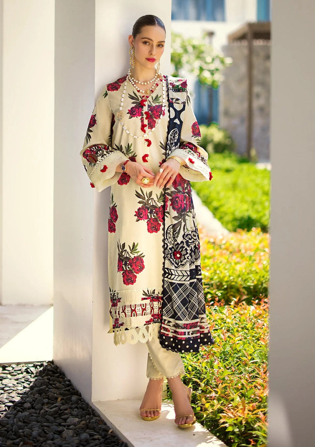 Elaf Premium | Prints Collection 2024 | EOP-03A SWAN -  Elaf Premium Formal - Original Designer Dress - House of Maryam