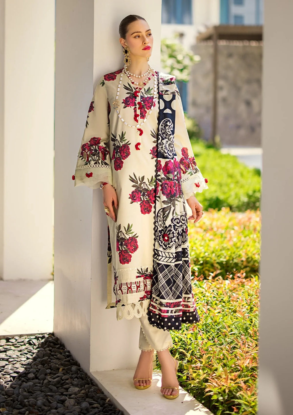 Elaf Premium | Prints Collection 2024 | EOP-03A SWAN -  Elaf Premium Formal - Original Designer Dress - House of Maryam