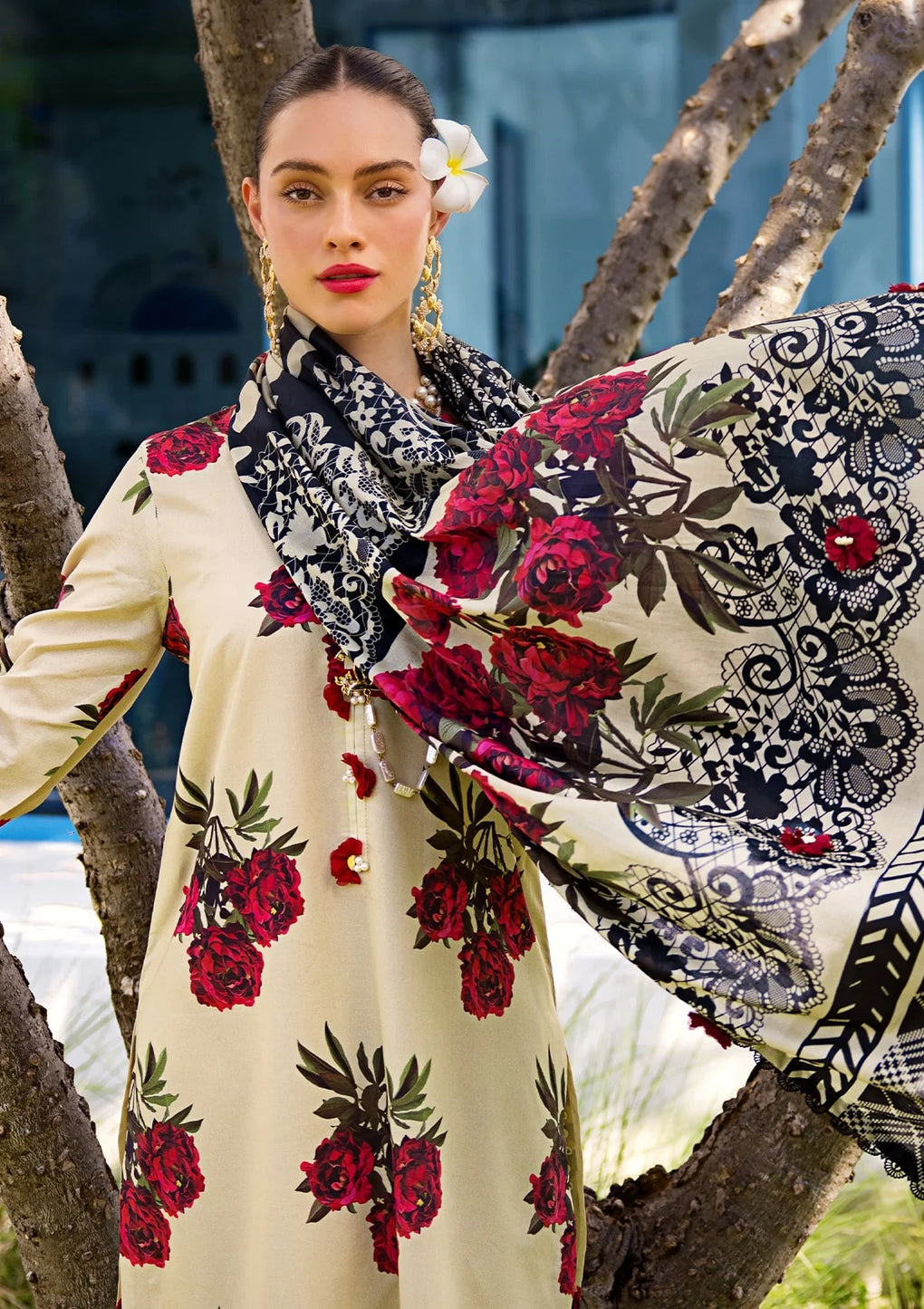 Elaf Premium | Prints Collection 2024 | EOP-03A SWAN -  Elaf Premium Formal - Original Designer Dress - House of Maryam