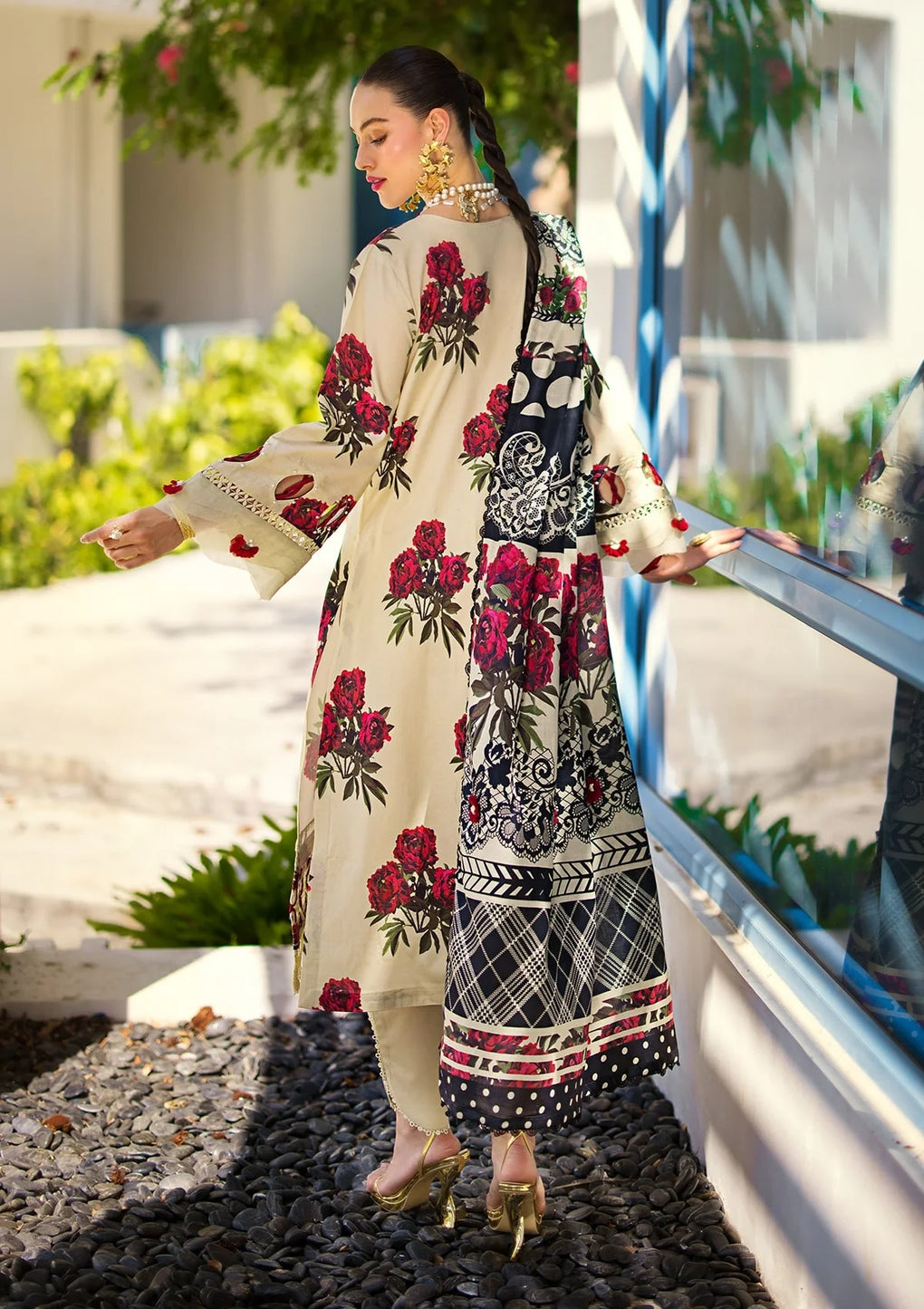 Elaf Premium | Prints Collection 2024 | EOP-03A SWAN -  Elaf Premium Formal - Original Designer Dress - House of Maryam