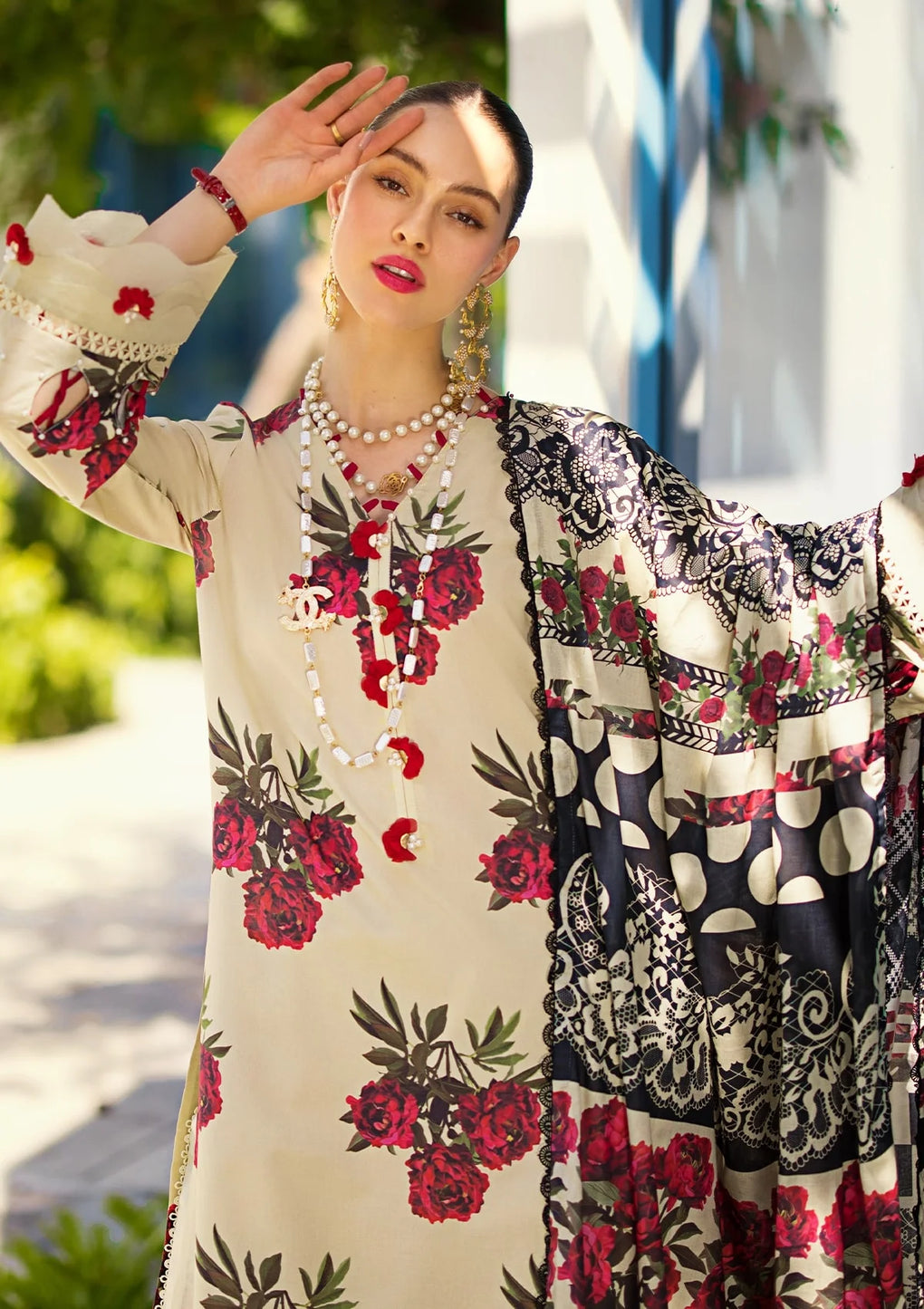 Elaf Premium | Prints Collection 2024 | EOP-03A SWAN -  Elaf Premium Formal - Original Designer Dress - House of Maryam