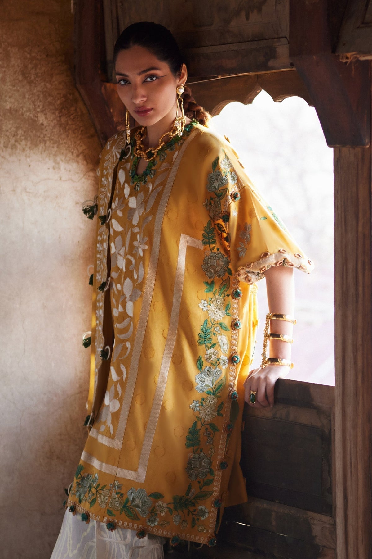 Elan | Luxury Lawn 25 | AURELIA (EL25-08 B)-Brand:Elan-Type:Ladies Clothes-Gold-Lawn-House of Maryam- Buy in UK, USA