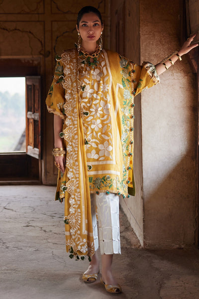 Elan | Luxury Lawn 25 | AURELIA (EL25-08 B)-Brand:Elan-Type:Ladies Clothes-Gold-Lawn-House of Maryam- Buy in UK, USA