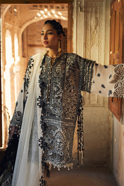 Elan | Luxury Lawn 25 | ISLA (EL25-02 B)-Brand:Elan-Type:Ladies Clothes-Black-Lawn-House of Maryam- Buy in UK, USA