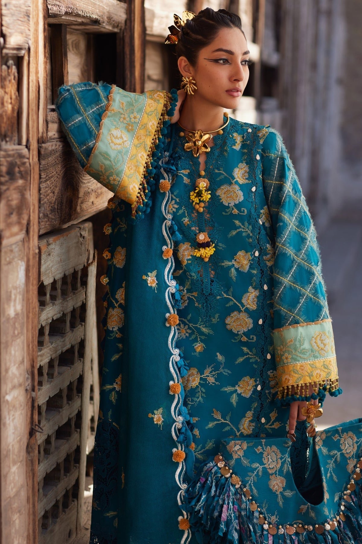 Elan | Luxury Lawn 25 | OPHELIA (EL25-10 A)-Brand:Elan-Type:Ladies Clothes-Sea Green-Lawn-House of Maryam- Buy in UK, USA