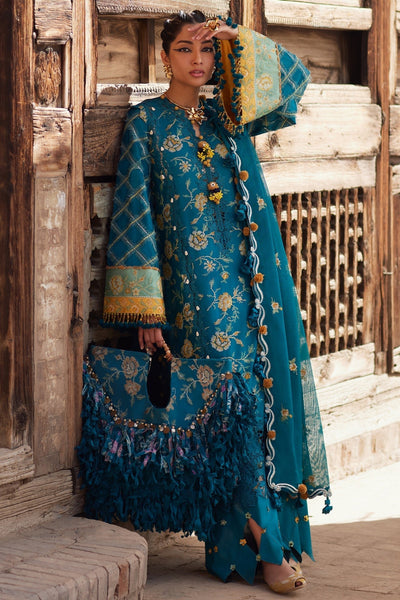 Elan | Luxury Lawn 25 | OPHELIA (EL25-10 A)-Brand:Elan-Type:Ladies Clothes-Sea Green-Lawn-House of Maryam- Buy in UK, USA