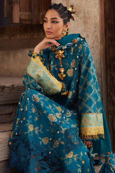 Elan | Luxury Lawn 25 | OPHELIA (EL25-10 A)-Brand:Elan-Type:Ladies Clothes-Sea Green-Lawn-House of Maryam- Buy in UK, USA