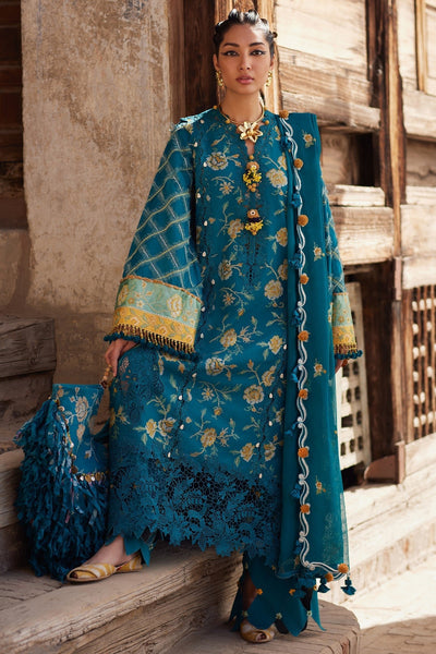 Elan | Luxury Lawn 25 | OPHELIA (EL25-10 A)-Brand:Elan-Type:Ladies Clothes-Sea Green-Lawn-House of Maryam- Buy in UK, USA