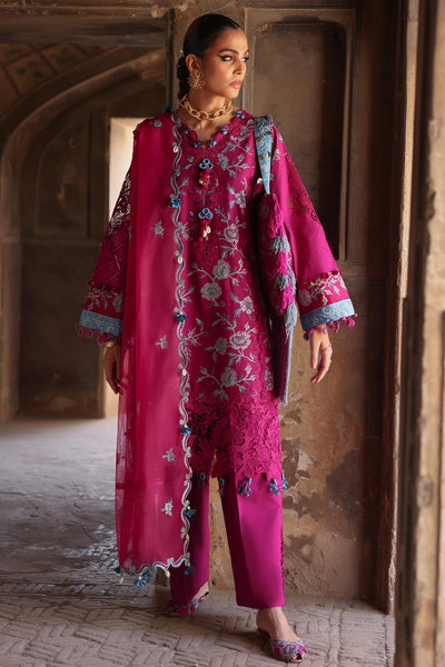 Elan | Luxury Lawn 25 | OPHELIA (EL25-10 B)-Brand:Elan-Type:Ladies Clothes-Magenta-Lawn-House of Maryam- Buy in UK, USA