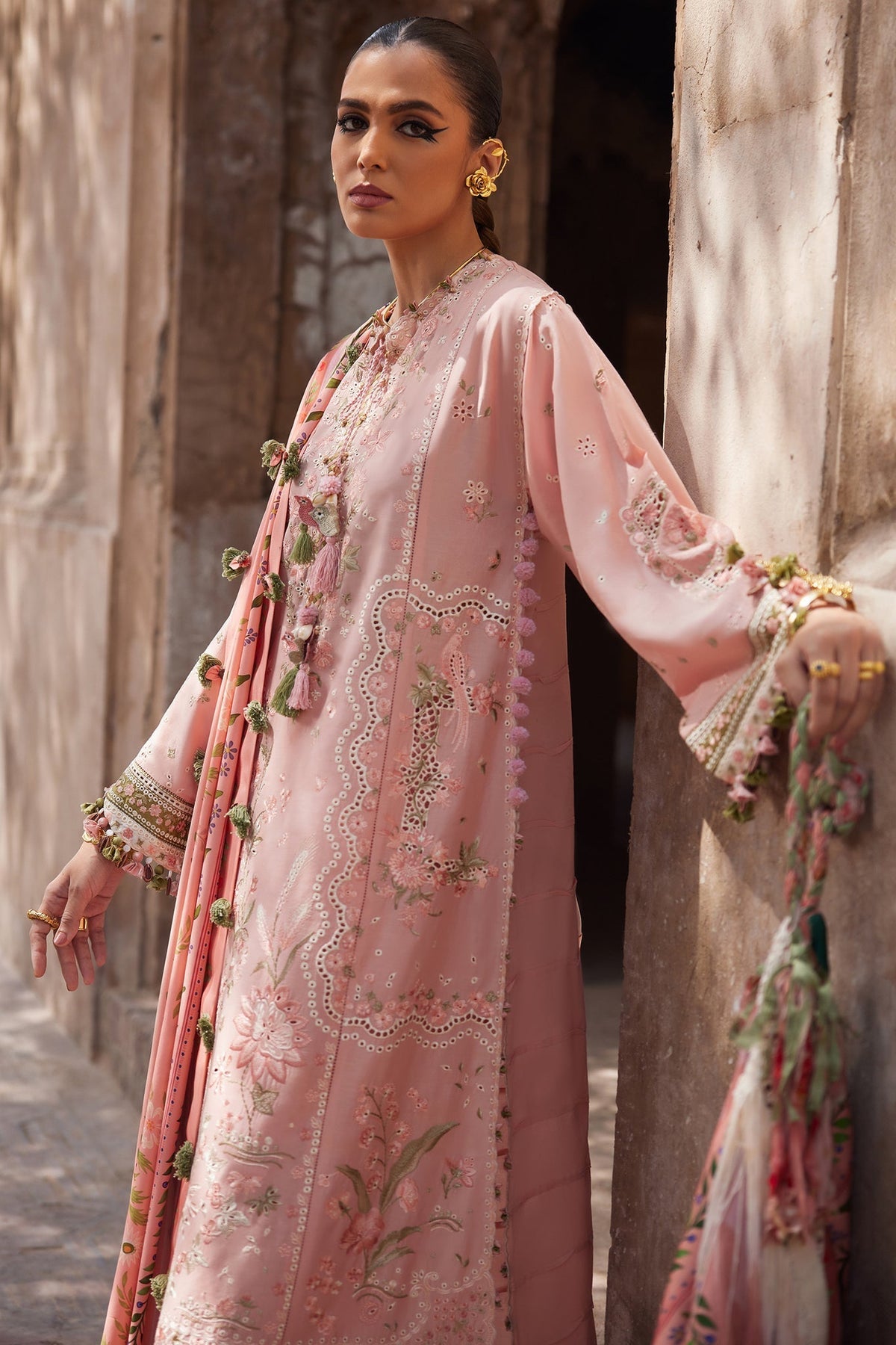 Elan | Luxury Lawn 25 | SERENE (EL25-01 A)-Brand:Elan-Type:Ladies Clothes-Blush Pink-Lawn-House of Maryam- Buy in UK, USA