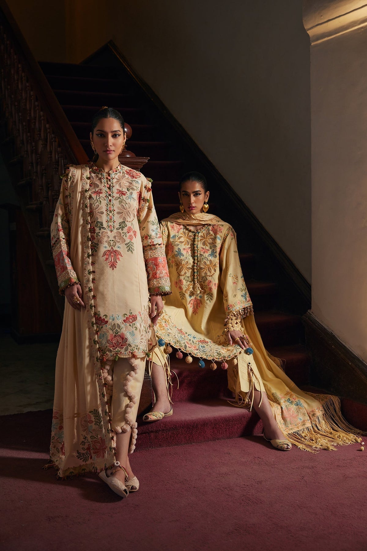 Elan | Luxury Lawn 25 | ZAHARA (EL25-07 A)-Brand:Elan-Type:Ladies Clothes-Yellow-Lawn-House of Maryam- Buy in UK, USA