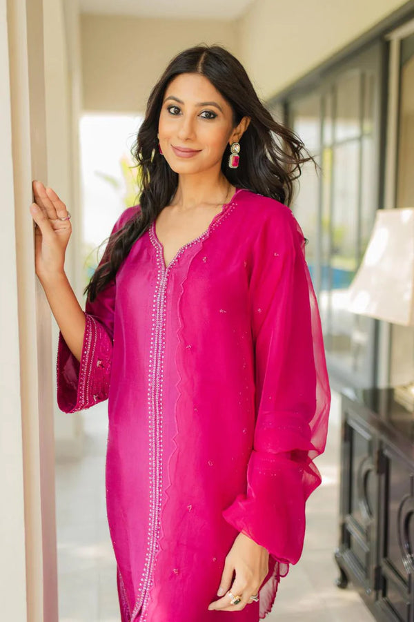 Jeem | Luxury Pret | ELSA PINK -  Jeem Luxury - Original Designer Dress - House of Maryam