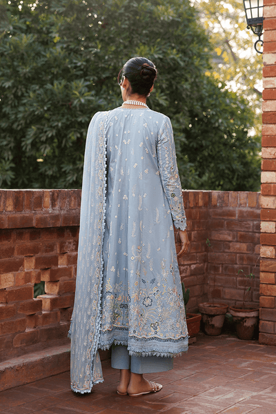 Emaan Adeel | Mirabelle Festive Luxury Lawn | BLISSFUL DREAMS-Brand:Emaan Adeel-Type:Ladies Clothes-Powder Blue-Lawn-House of Maryam- Buy in UK, USA