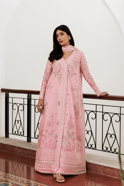 Emaan Adeel | Mirabelle Festive Luxury Lawn | FIONA-Brand:Emaan Adeel-Type:Ladies Clothes-Pink-Lawn-House of Maryam- Buy in UK, USA