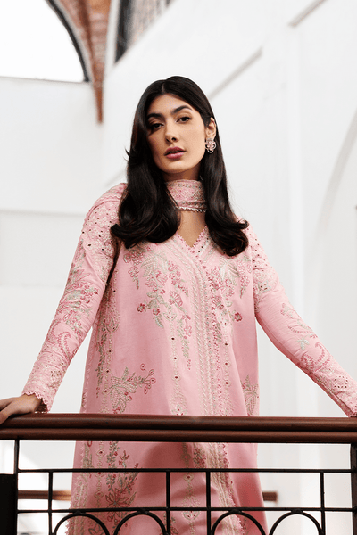 Emaan Adeel | Mirabelle Festive Luxury Lawn | FIONA-Brand:Emaan Adeel-Type:Ladies Clothes-Pink-Lawn-House of Maryam- Buy in UK, USA