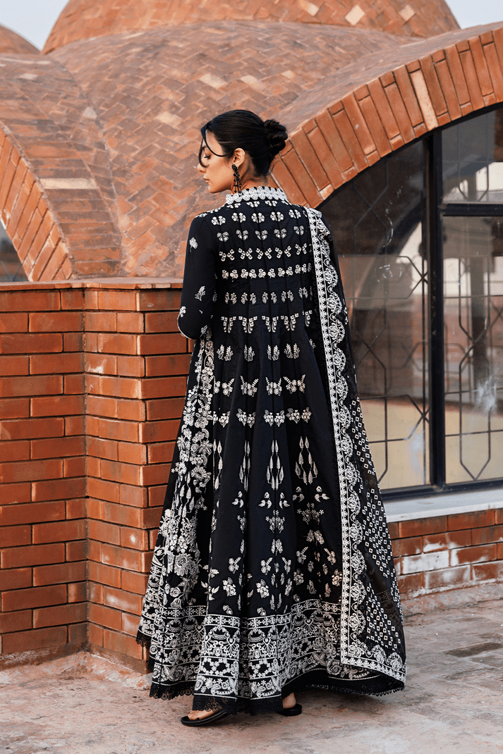 Emaan Adeel | Mirabelle Festive Luxury Lawn | MIDNIGHT BLISS-Brand:Emaan Adeel-Type:Ladies Clothes-Black-Lawn-House of Maryam- Buy in UK, USA