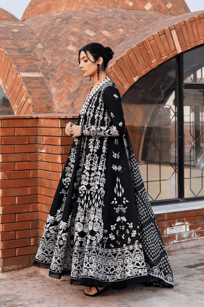Emaan Adeel | Mirabelle Festive Luxury Lawn | MIDNIGHT BLISS-Brand:Emaan Adeel-Type:Ladies Clothes-Black-Lawn-House of Maryam- Buy in UK, USA