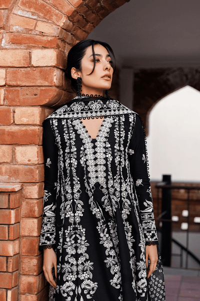 Emaan Adeel | Mirabelle Festive Luxury Lawn | MIDNIGHT BLISS-Brand:Emaan Adeel-Type:Ladies Clothes-Black-Lawn-House of Maryam- Buy in UK, USA