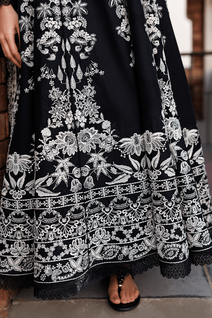 Emaan Adeel | Mirabelle Festive Luxury Lawn | MIDNIGHT BLISS-Brand:Emaan Adeel-Type:Ladies Clothes-Black-Lawn-House of Maryam- Buy in UK, USA