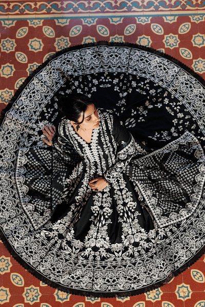 Emaan Adeel | Mirabelle Festive Luxury Lawn | MIDNIGHT BLISS-Brand:Emaan Adeel-Type:Ladies Clothes-Black-Lawn-House of Maryam- Buy in UK, USA