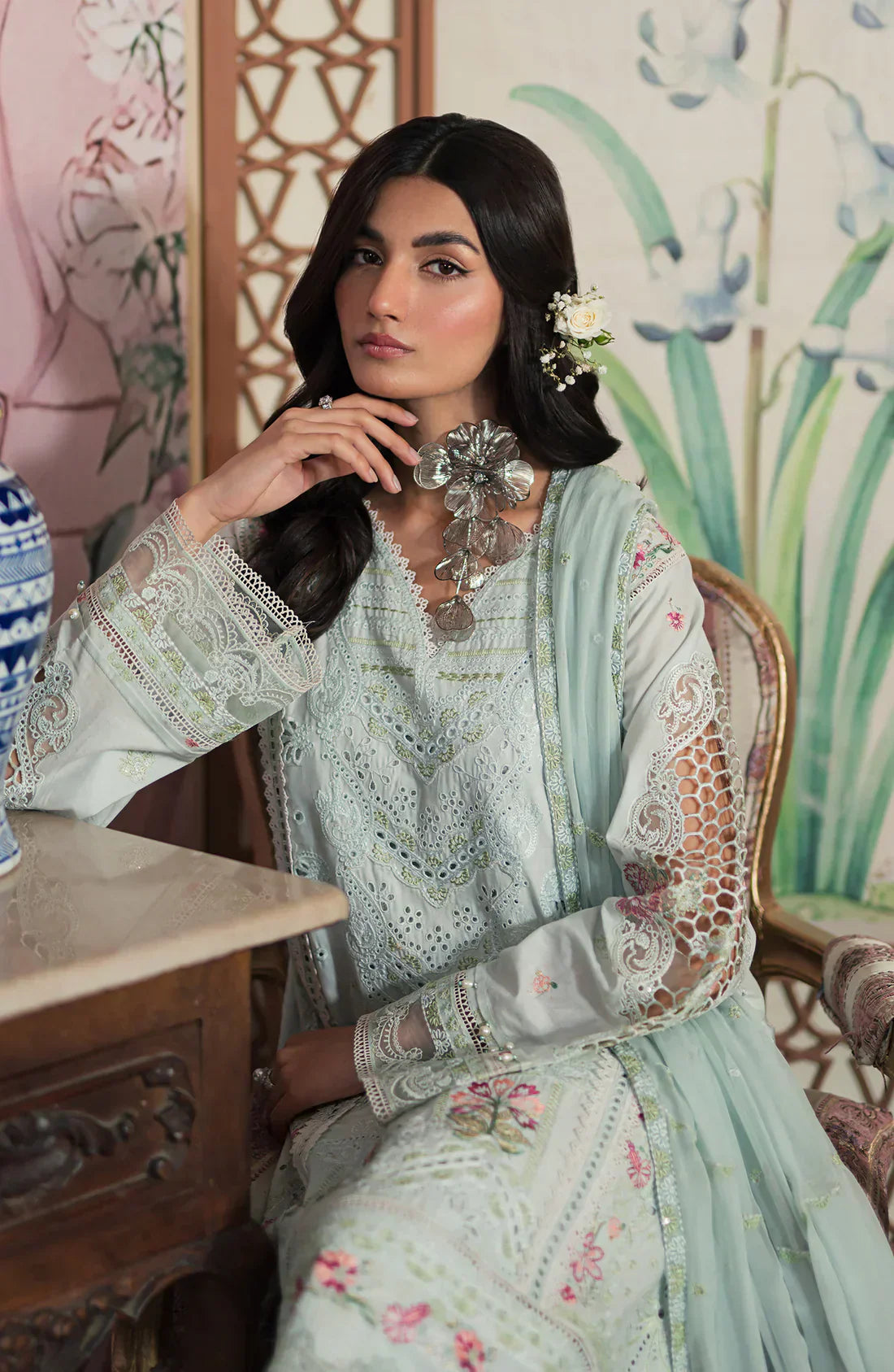 Emaan Adeel | Ayra Luxury Lawn 24 | AR-07 -  Emaan Adeel Luxury - Original Designer Dress - House of Maryam